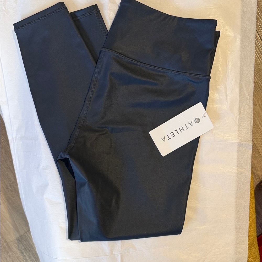 Athleta High Rise Shine Chaturanga Tight Gray Size Large NWT